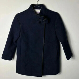 J.Crew Crewcuts Womens Wool Lined Long Sleeve Peacoat Black Size 10